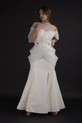 Off White Cowl Bridal Gown