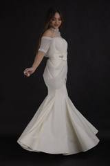 Off White Cowl Bridal Gown_DTR9025