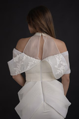 Off White Cowl Bridal Gown_DTR9030