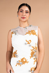 Nude Crepe Gown With CrochetDSC09618