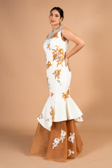 Nude Crepe Gown With CrochetDSC09621