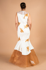 Nude Crepe Gown With CrochetDSC09623