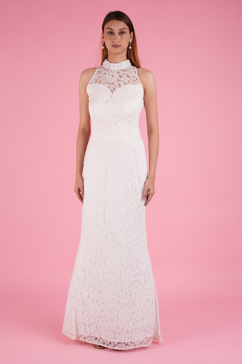 White Floral Gown