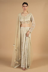 Champagne Embroidered LehengaDSC04318