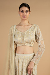 Champagne Embroidered LehengaDSC04319