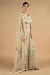 Champagne Embroidered LehengaDSC04322