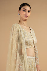 Champagne Embroidered LehengaDSC04323