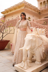 Champagne Embroidered LehengaDSC06035