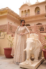 Champagne Embroidered Lehenga