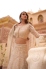 Champagne Embroidered LehengaDSC06047