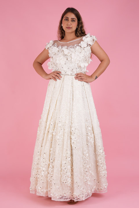 White Floral Gown