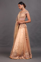 Peach Aari Work LehengaIMG_8773
