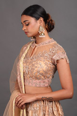 Peach Aari Work LehengaIMG_8783