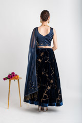 Navy Blue Micro Velvet Lehenga_DSC3206-Edit