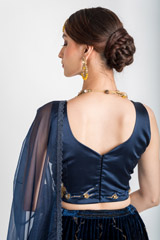 Navy Blue Micro Velvet Lehenga_DSC3208-Edit