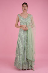 Mint Mirror Lehenga