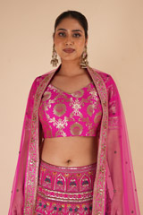 Pink Silk Embroidered LehengaDSC07983