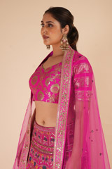 Pink Silk Embroidered LehengaDSC07984