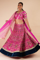 Pink Silk Embroidered LehengaDSC07989