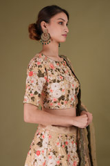 Beige Embroidered LehengaDSC08535