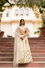 Ivory Scallop Lehenga