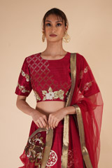 Red Embellished LehengaDSC08003