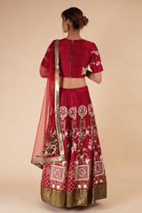 Red Embellished LehengaDSC08011