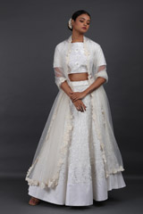White Embellished Lehenga