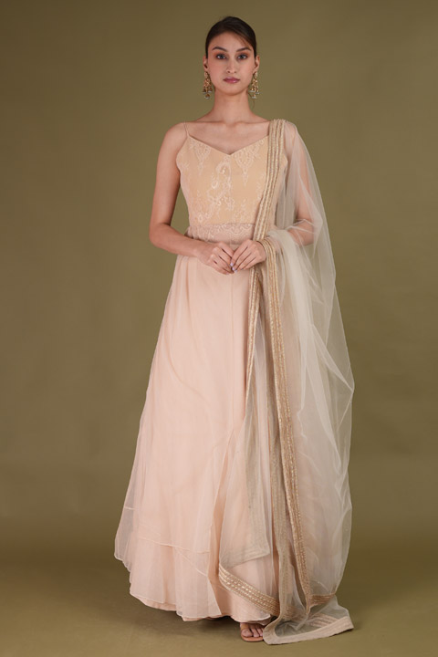 Beige Top Bottom Set