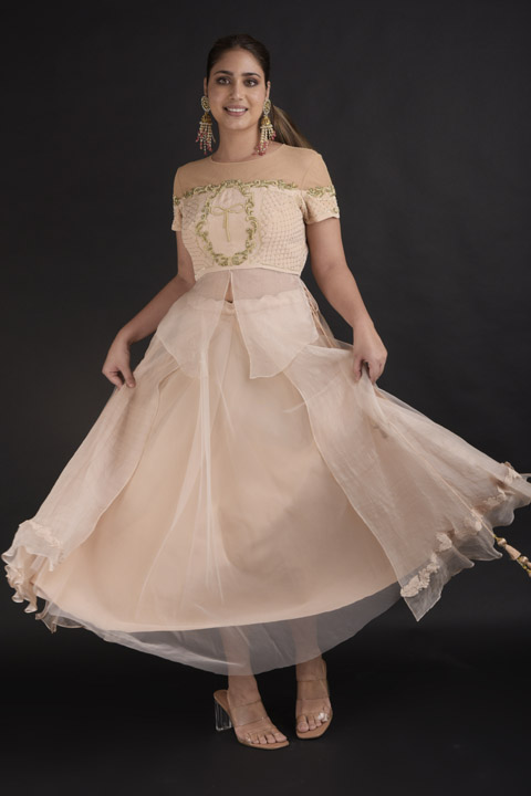 Beige Top Bottom Set