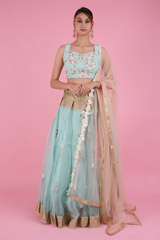 Blue Embellished LehengaDSC08475
