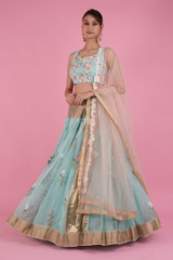Blue Embellished LehengaDSC08486