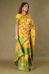 Yellow and Green Mekhela ChadorDSC08189