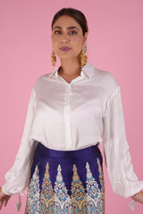 White & Navy Blue Top-SkirtDSC08665