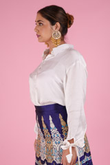 White & Navy Blue Top-SkirtDSC08668