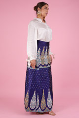 White & Navy Blue Top-SkirtDSC08669