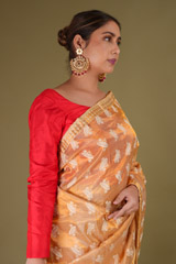 Beige and Red Mekhela ChadorDSC08585