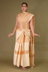 Beige and Off White Mekhela Chador