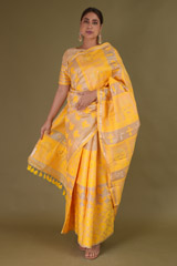 Beige and Yellow Mekhela ChadorDSC08696