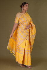 Beige and Yellow Mekhela ChadorDSC08698
