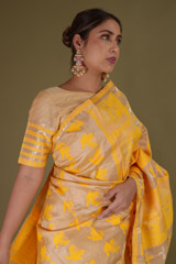 Beige and Yellow Mekhela ChadorDSC08699