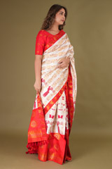 White and Red Mekhela ChadorDSC08227