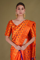 Blue & Orange Mekhela ChadorDSC08705