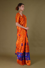 Blue & Orange Mekhela ChadorDSC08706
