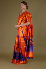 Blue & Orange Mekhela ChadorDSC08708