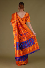 Blue & Orange Mekhela ChadorDSC08709
