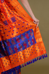 Blue & Orange Mekhela ChadorDSC08710