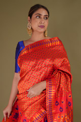 Red  Blue Mekhela ChadorDSC08634