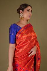 Red  Blue Mekhela ChadorDSC08635