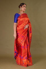 Red  Blue Mekhela ChadorDSC08636